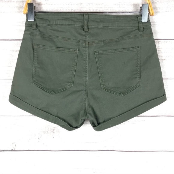 H&M Distressed Creased Denim Jean Shorts Size 6 - Picture 3 of 6